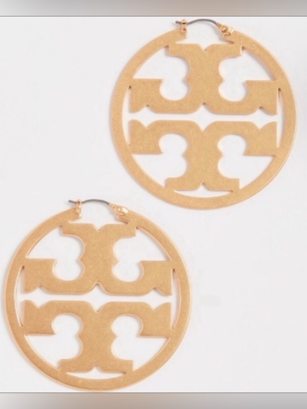 Tory Burch LARGE Miller  Cutout Hoop Earrings